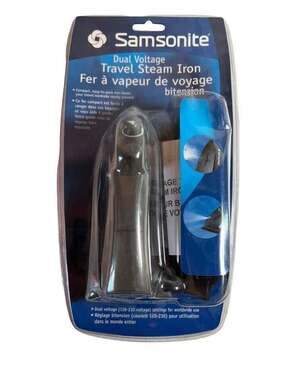 NEW Samsonite Dual Voltage Travel Steam Iron Black Gray Factory Sealed